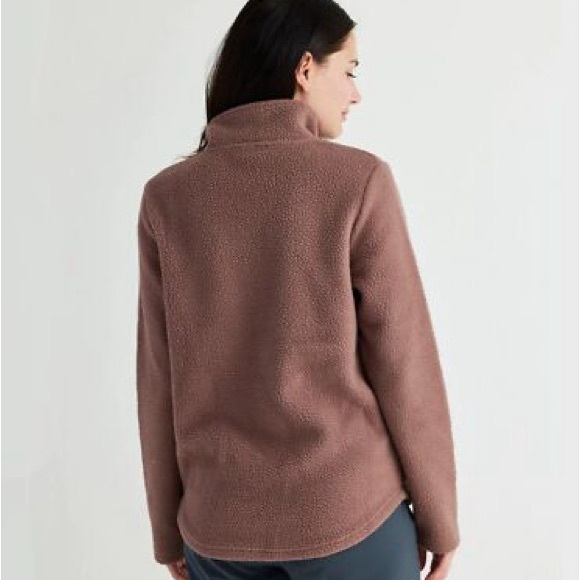 Free Fly Women’s Bamboo Sherpa Fleece Half Zip Jacket Small Brown Canyon NWT - Picture 2 of 4